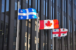 Quebec, Canada and Montreal Flags