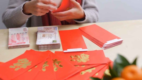 Chinese New Year red envelopes with money