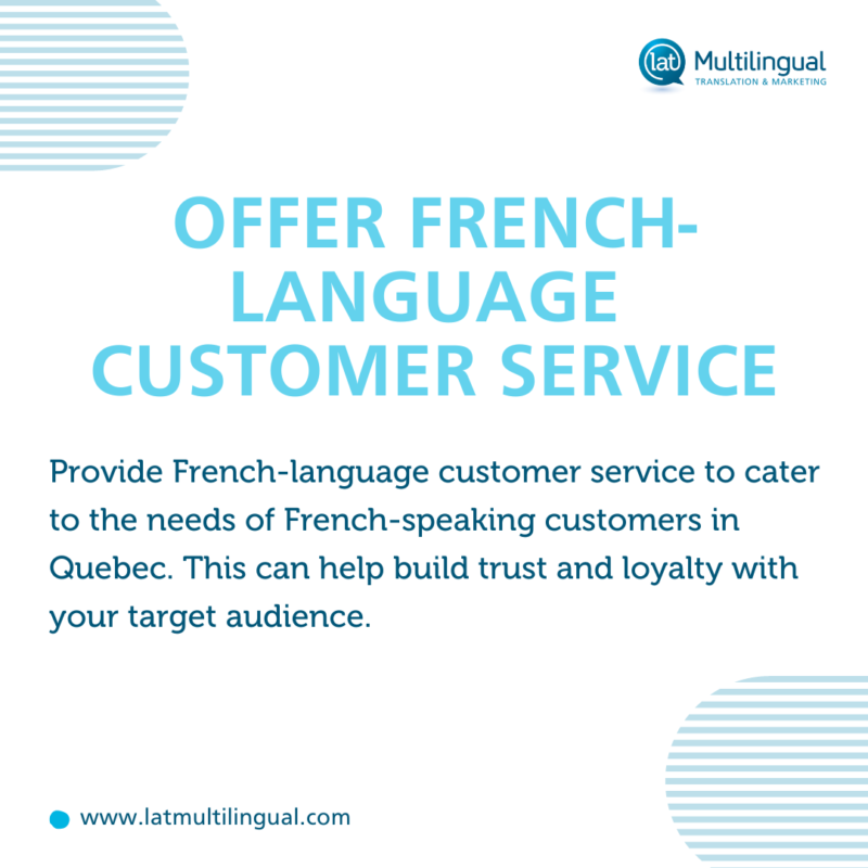 Offer French-language customer services